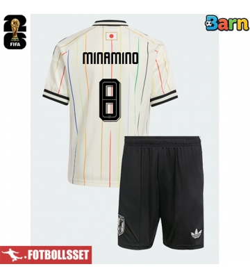 Japan Takumi Minamino #8 Bortatröja Barn VM 2026 Kortärmad (+ Korta byxor)